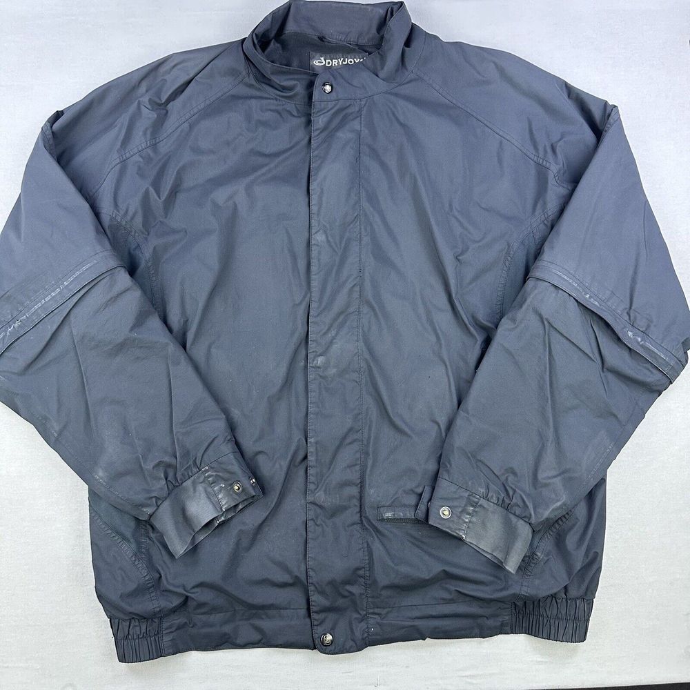 Footjoy Dryjoy Golf Jacket Mens XL Black Performance Detachable Sleeves